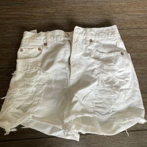 American eagle white jean shorts